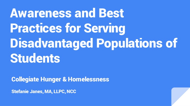 awareness and best practices for serving