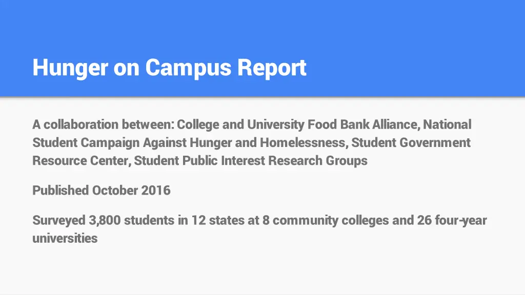 hunger on campus report