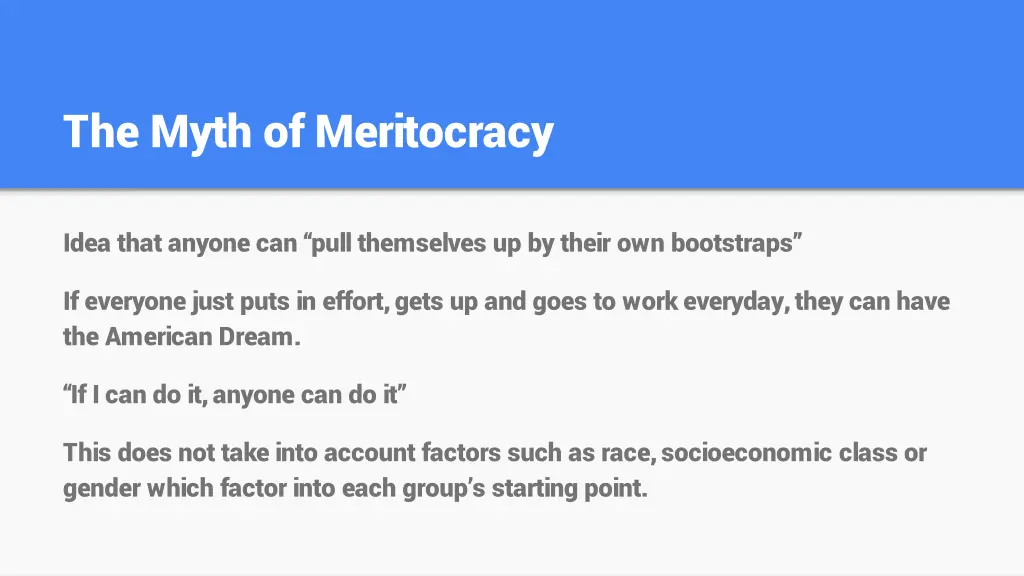 the myth of meritocracy