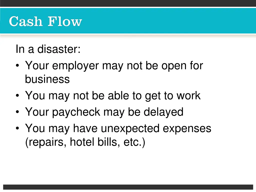 in a disaster your employer may not be open