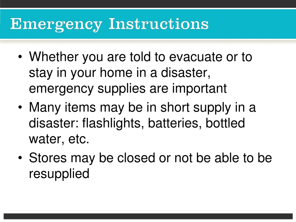 whether you are told to evacuate or to stay