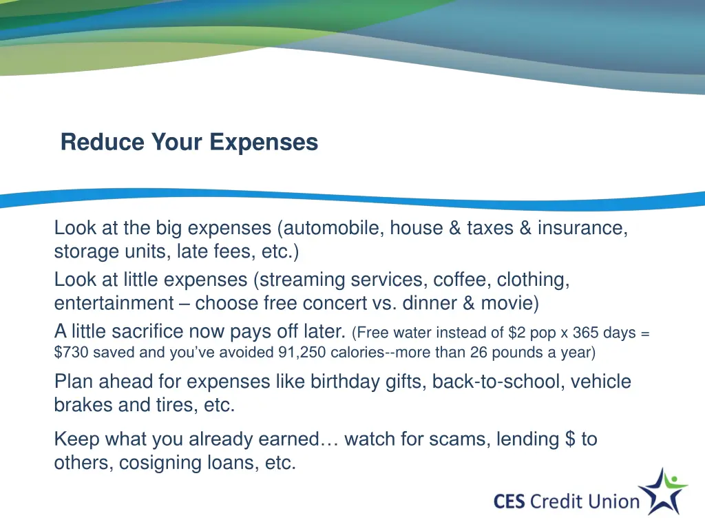 reduce your expenses