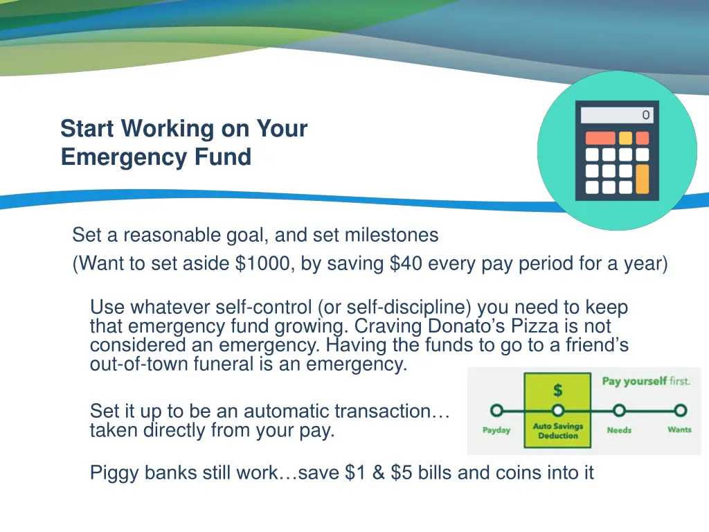 start working on your emergency fund