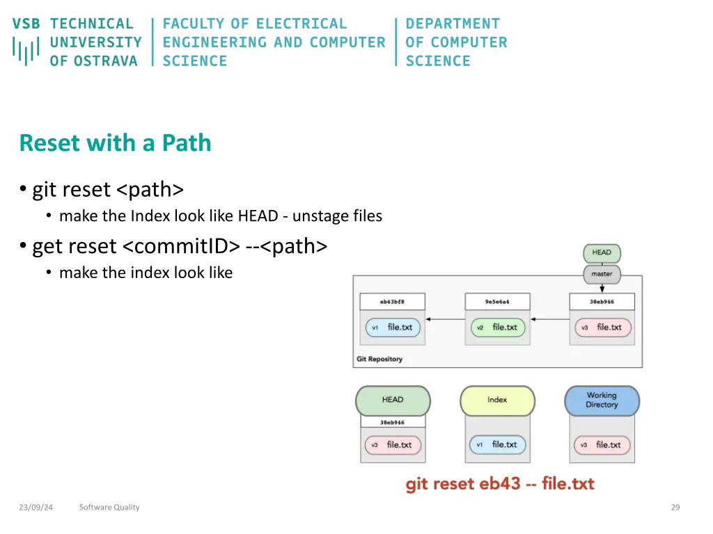 reset with a path