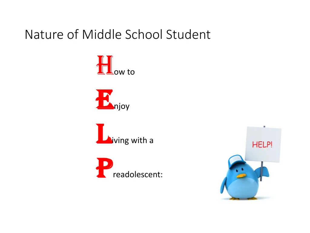 nature of middle school student h ow to e e njoy