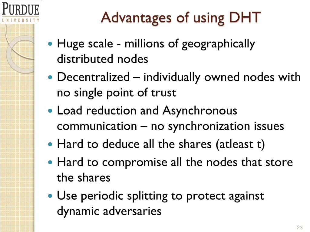 advantages of using dht