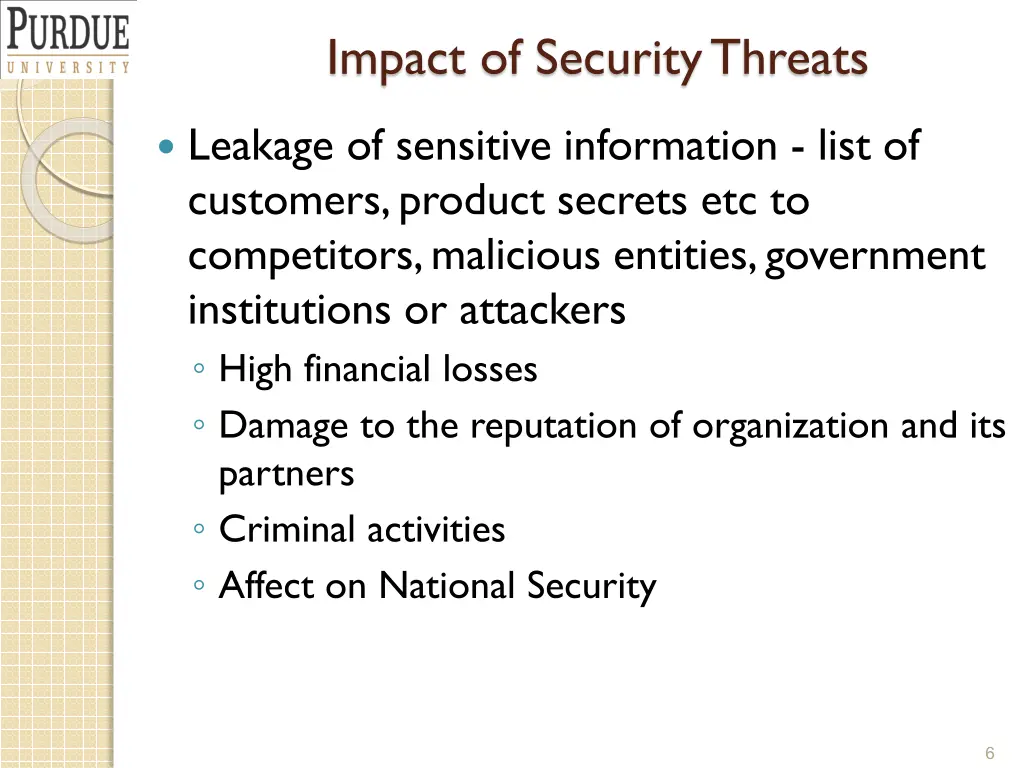 impact of security threats