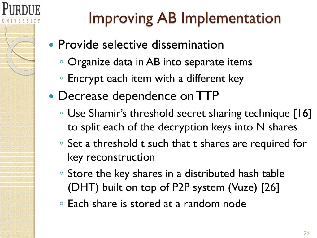 improving ab implementation