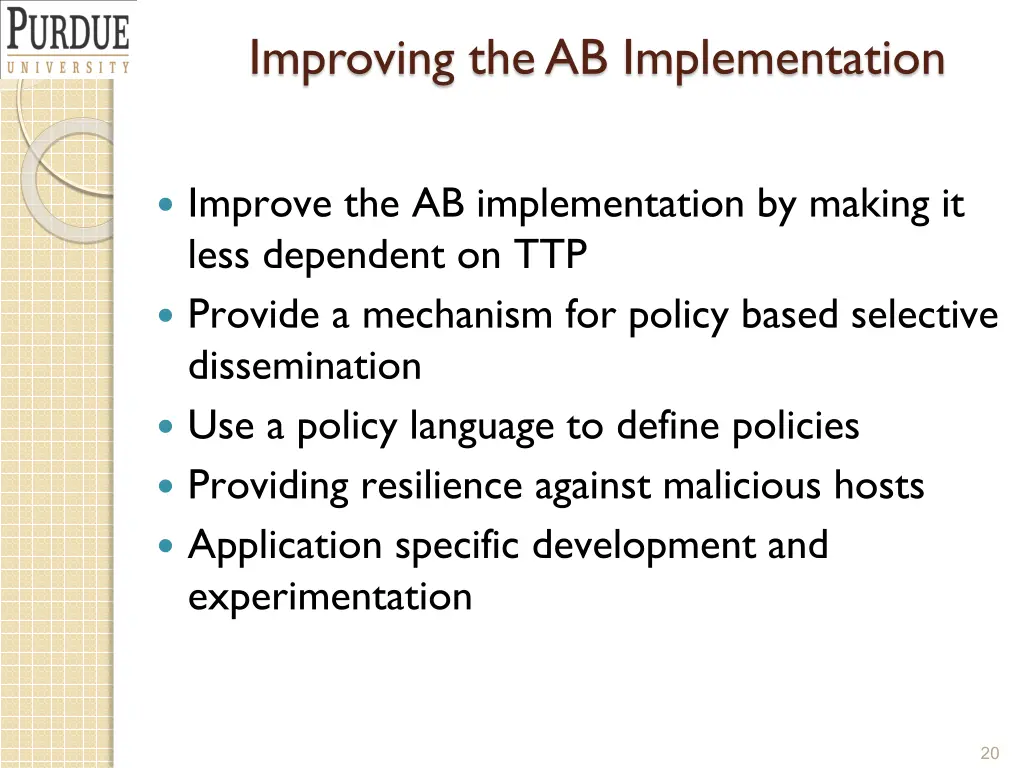 improving the ab implementation