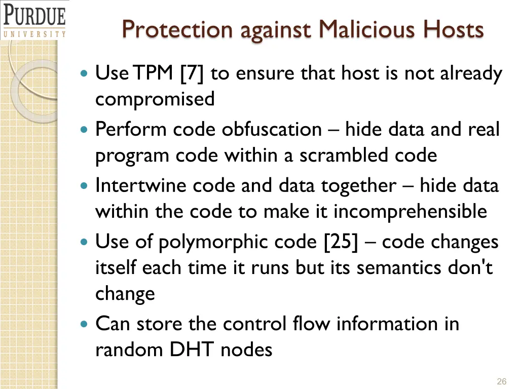 protection against malicious hosts