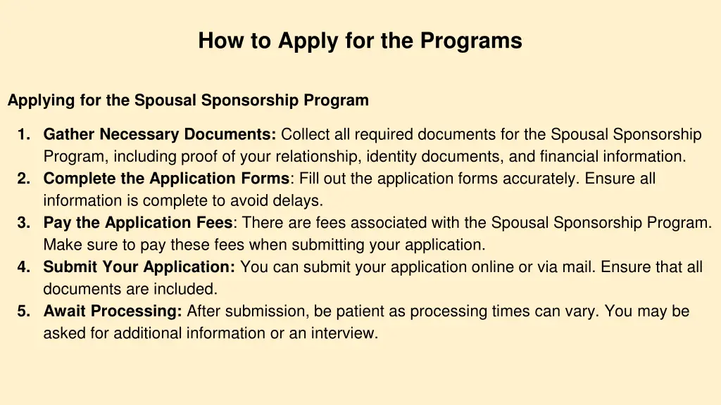 how to apply for the programs