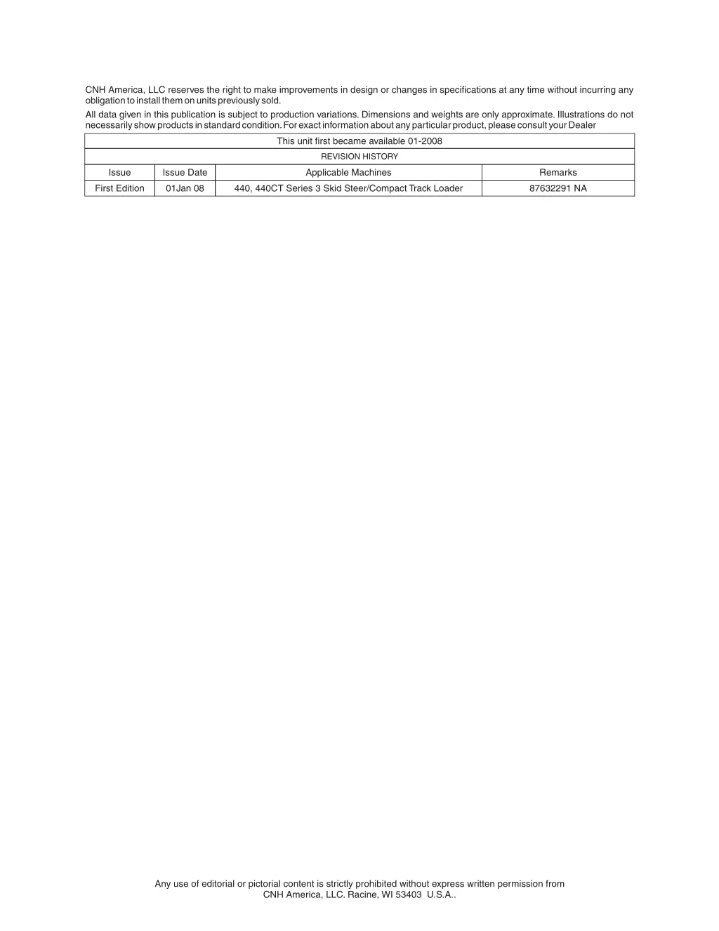 cnh america llc reserves the right to make