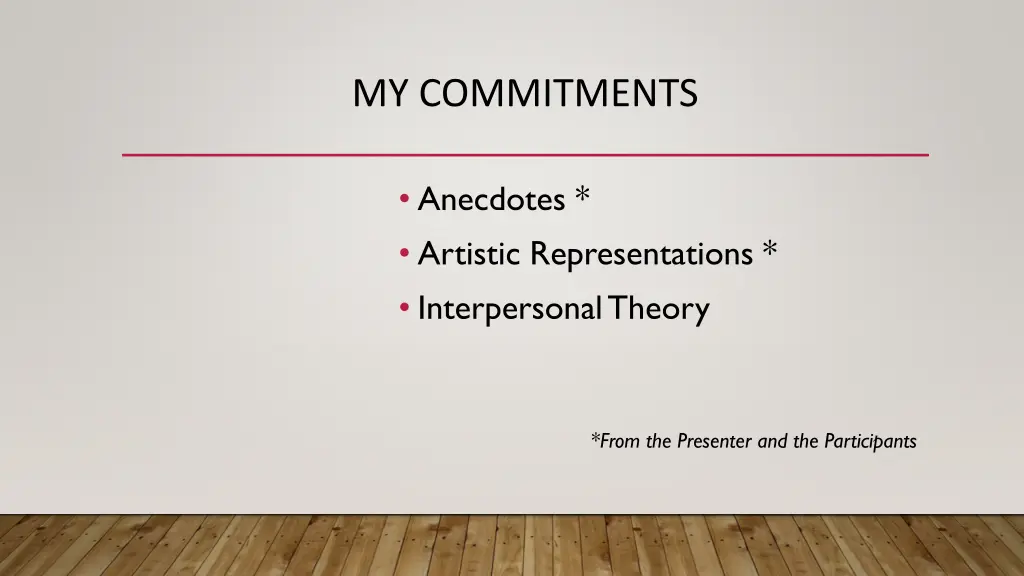 my commitments