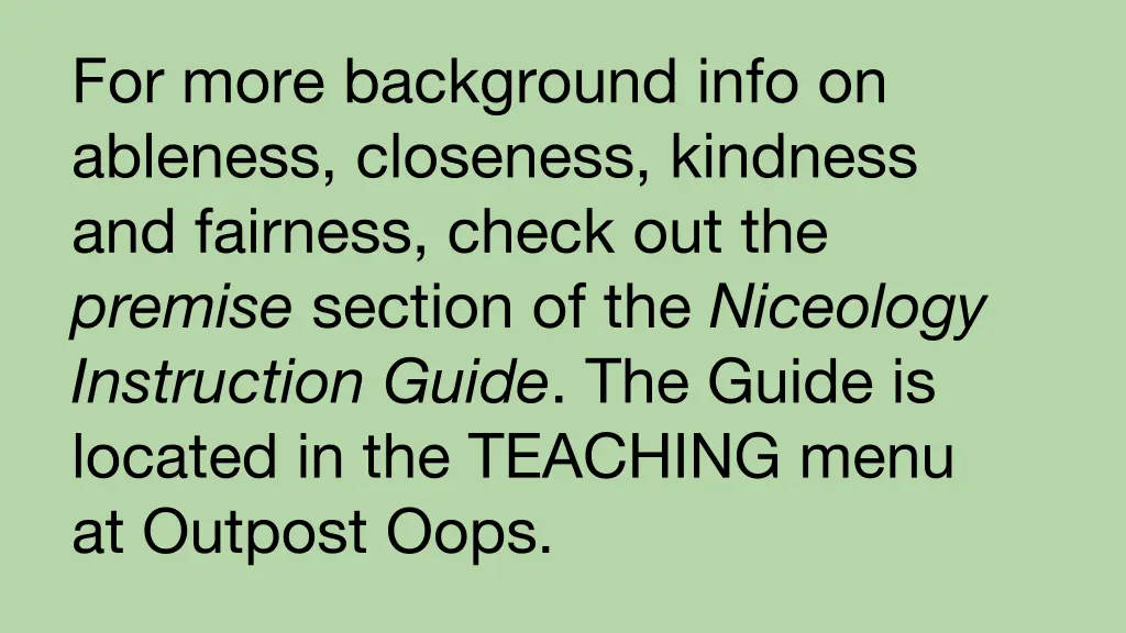 for more background info on ableness closeness