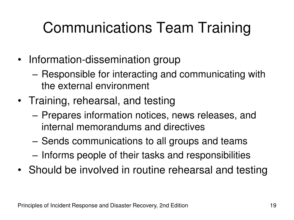 communications team training