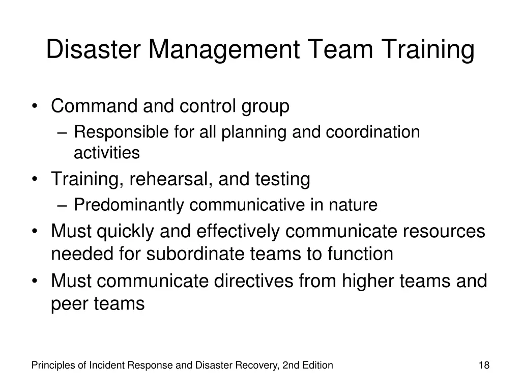 disaster management team training