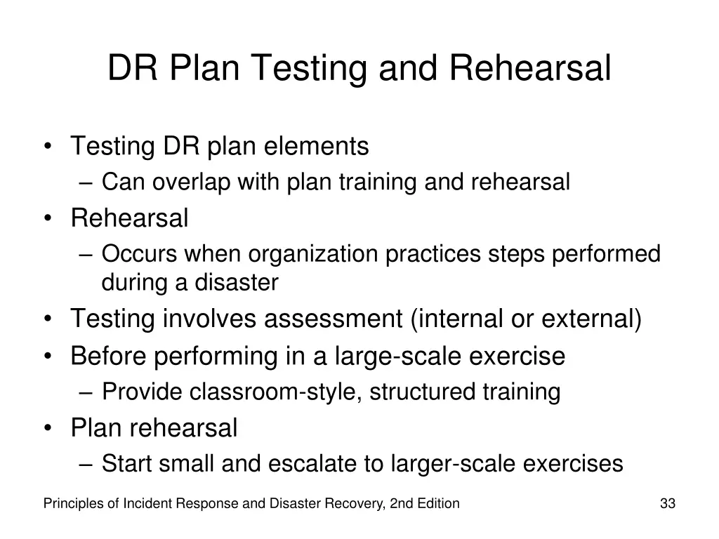 dr plan testing and rehearsal