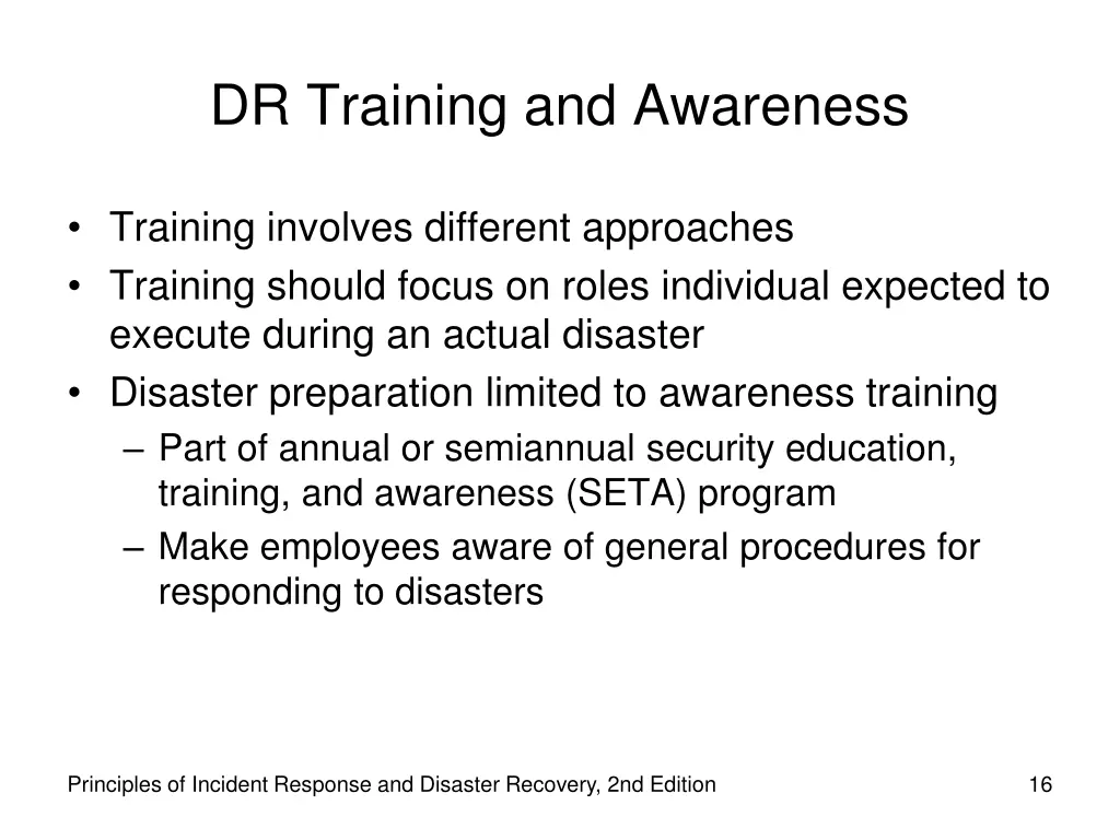 dr training and awareness