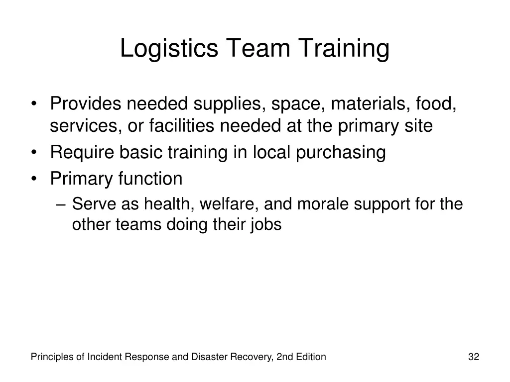 logistics team training