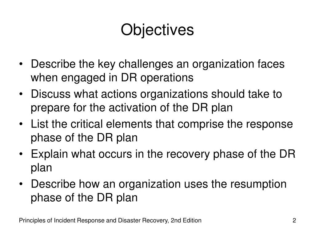 objectives