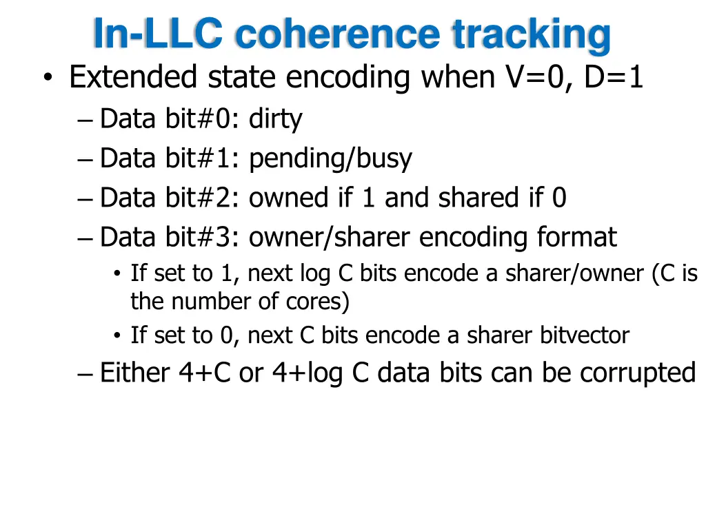 in llc coherence tracking extended state encoding