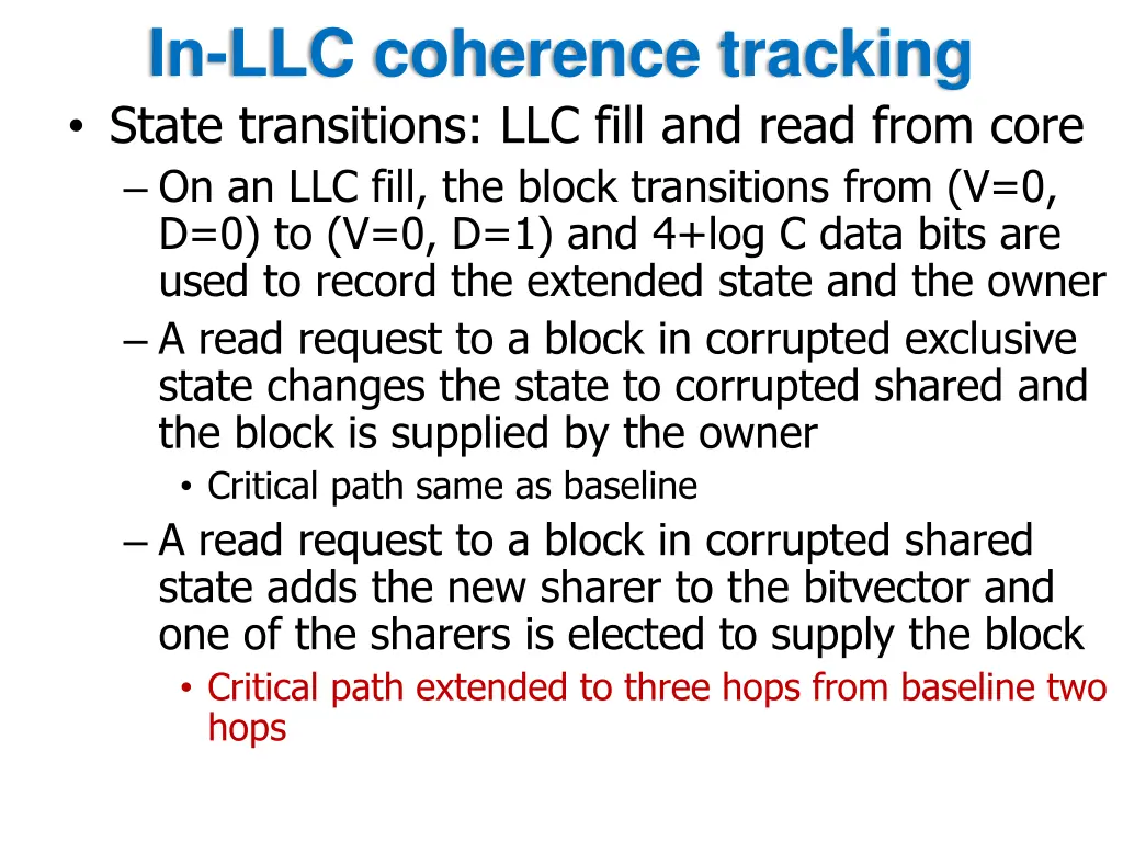 in llc coherence tracking state transitions