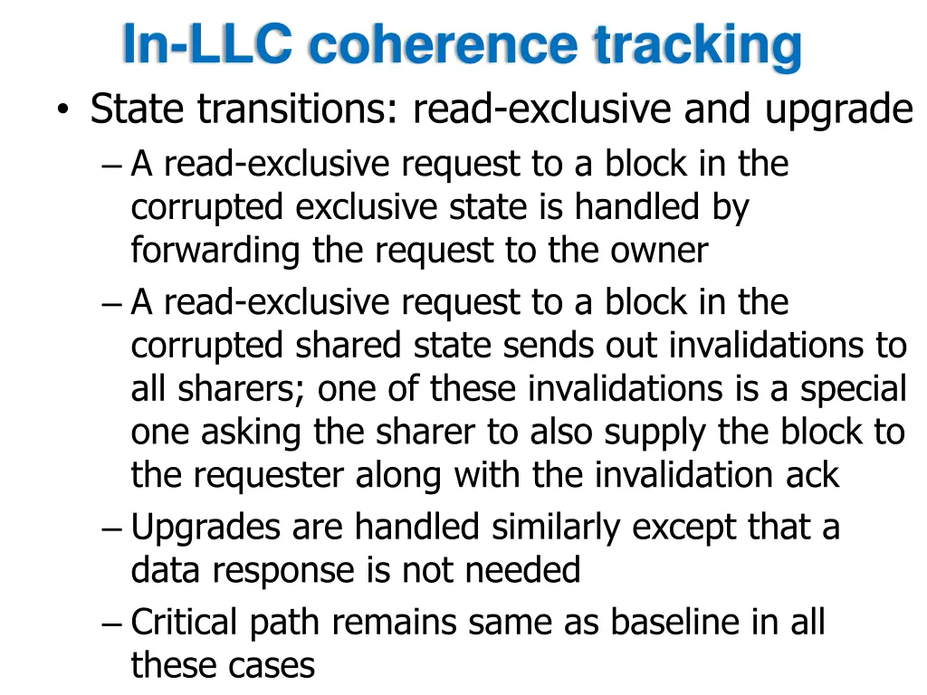 in llc coherence tracking state transitions read