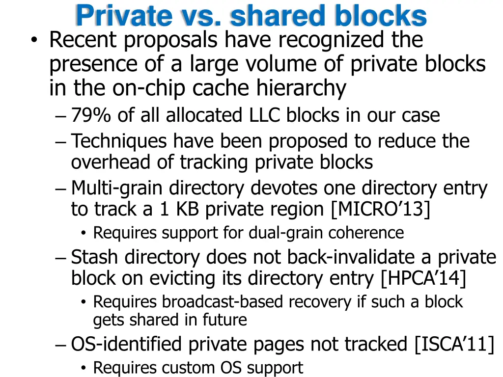 private vs shared blocks recent proposals have