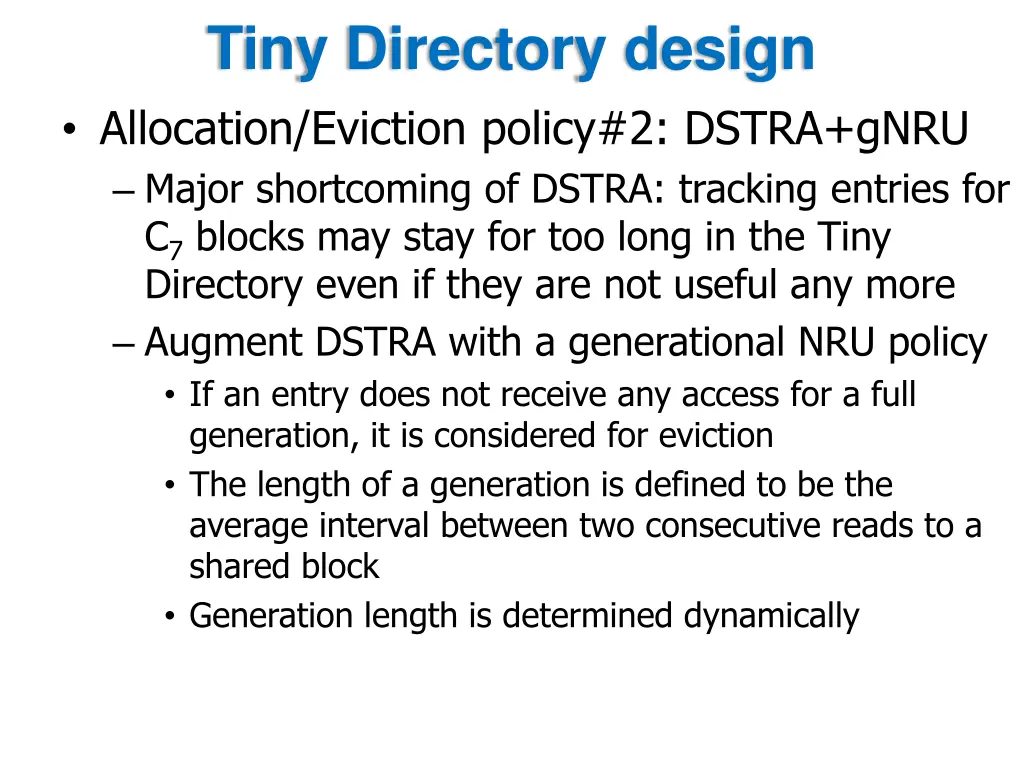 tiny directory design allocation eviction policy 1