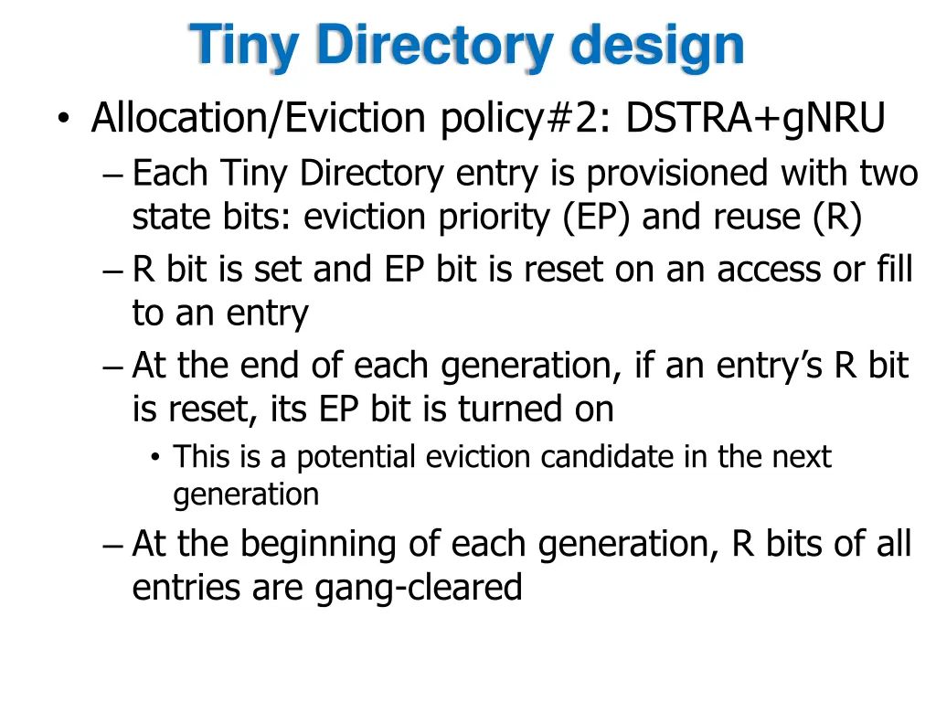 tiny directory design allocation eviction policy 2