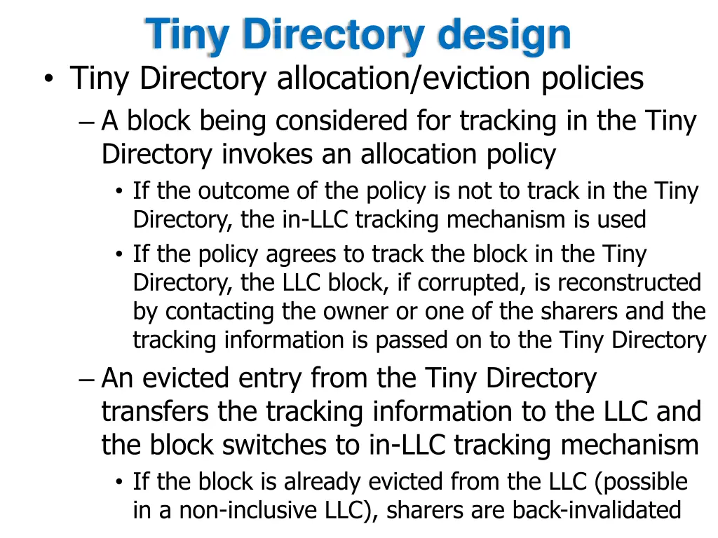 tiny directory design tiny directory allocation