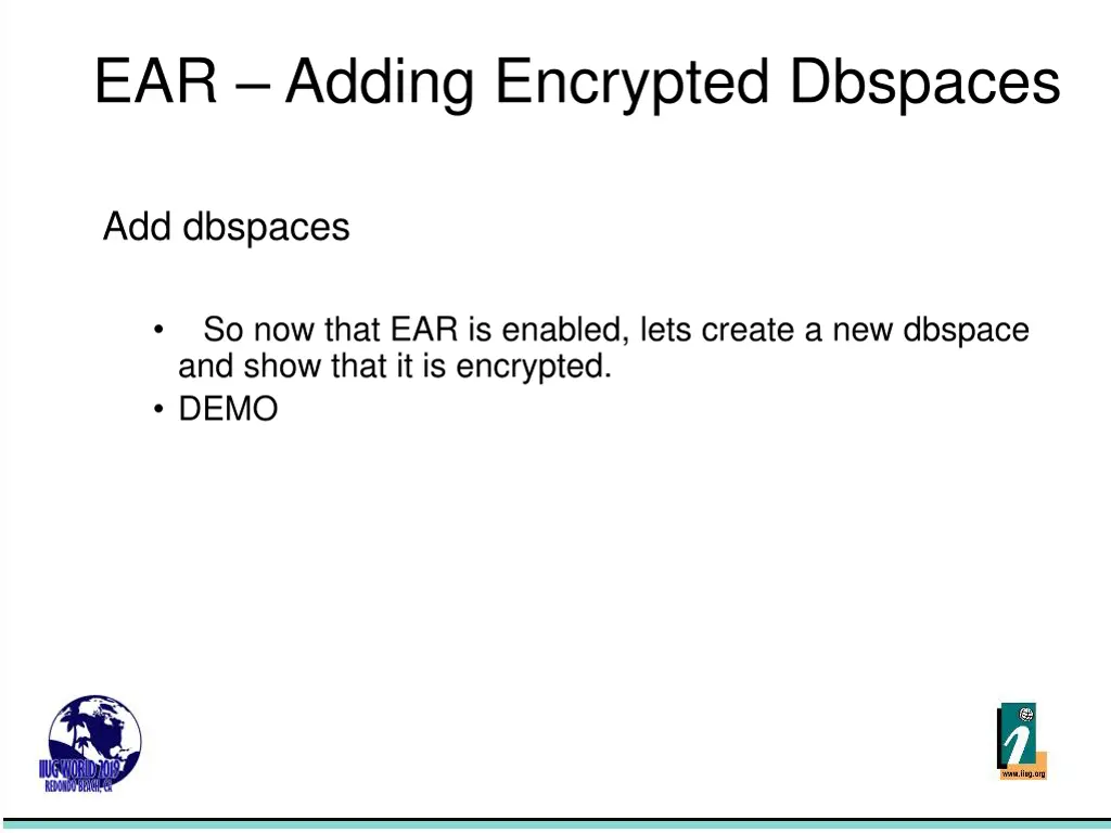 ear adding encrypted dbspaces