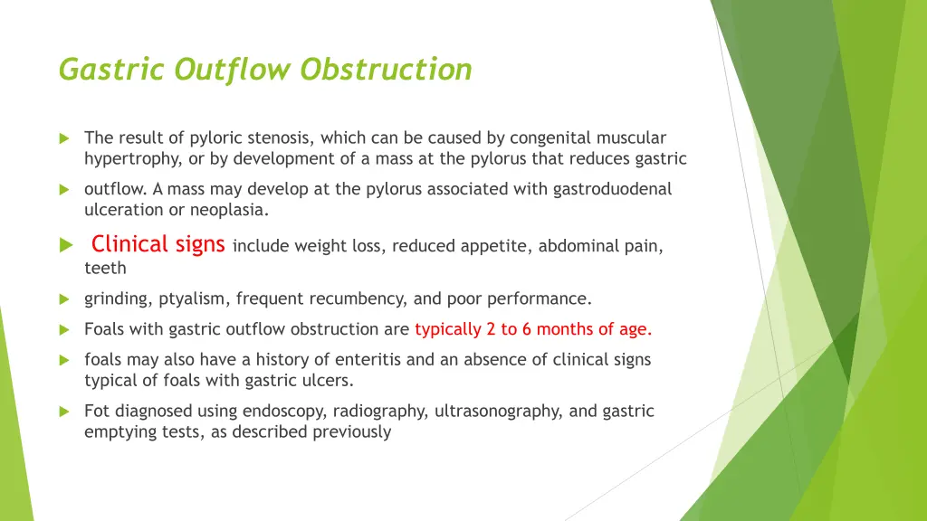 gastric outflow obstruction