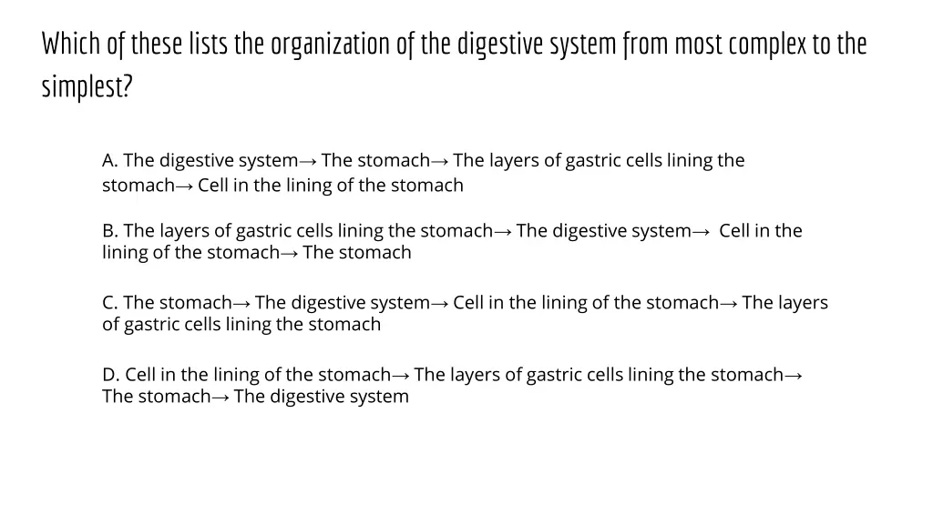 which of these lists the organization