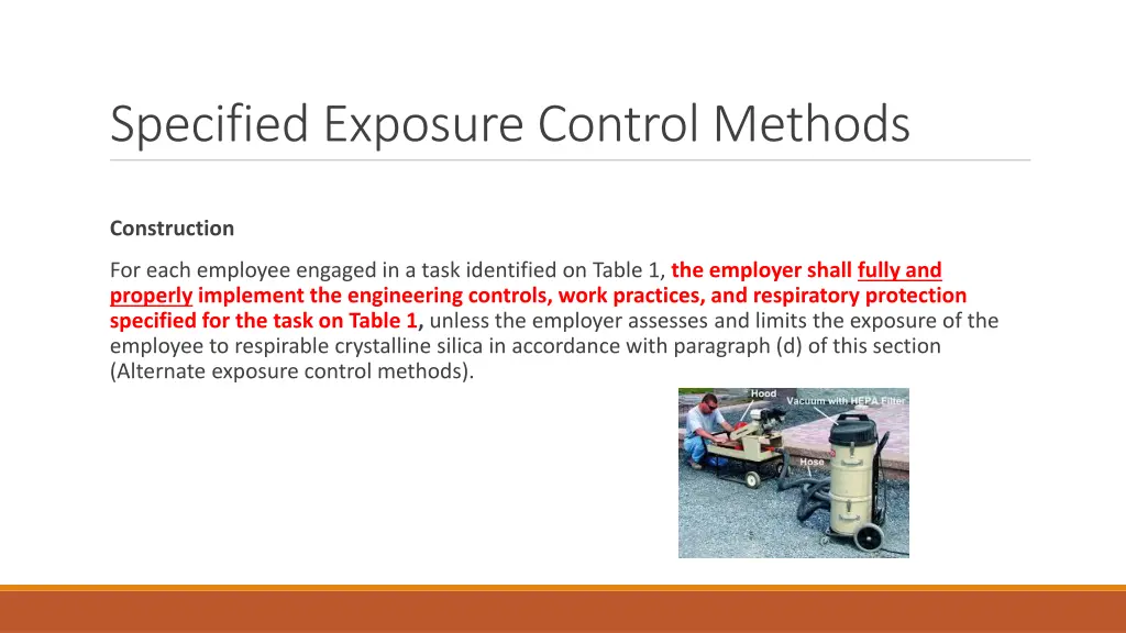 specified exposure control methods