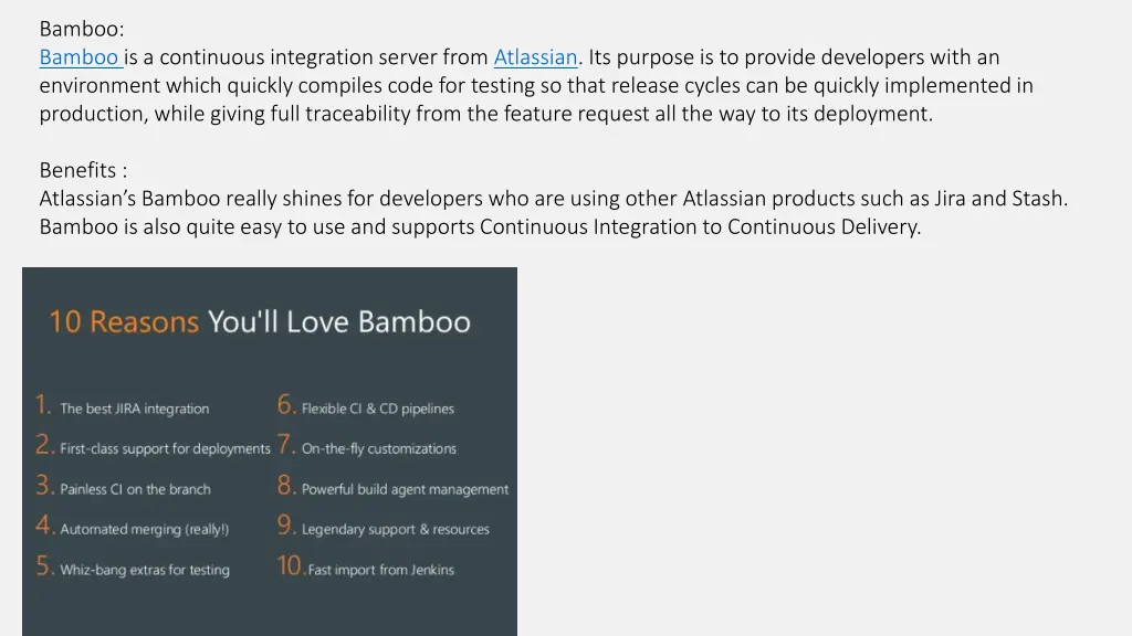 bamboo bamboo is a continuous integration server