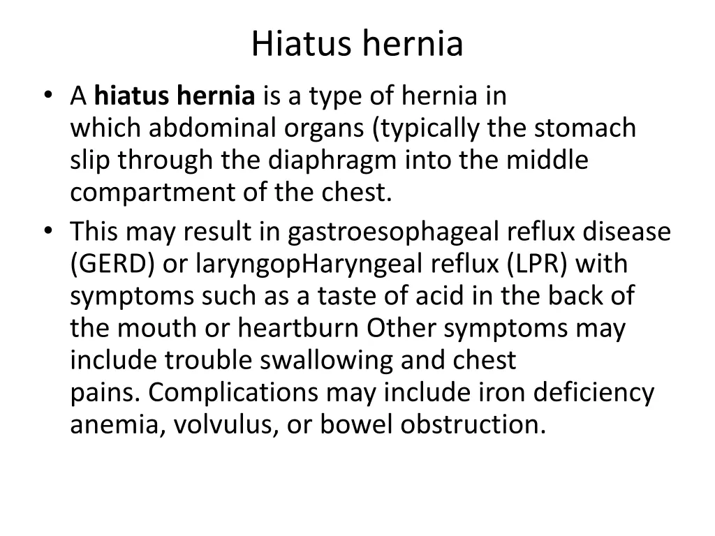 hiatus hernia