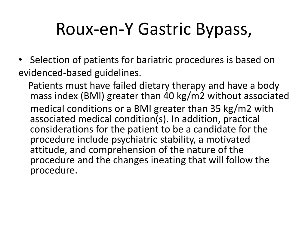 roux en y gastric bypass