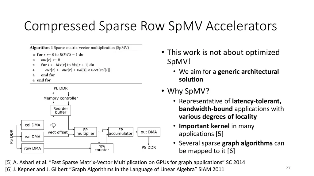 compressed sparse row spmv accelerators