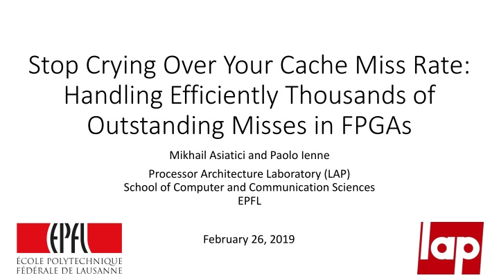 stop crying over your cache miss rate handling