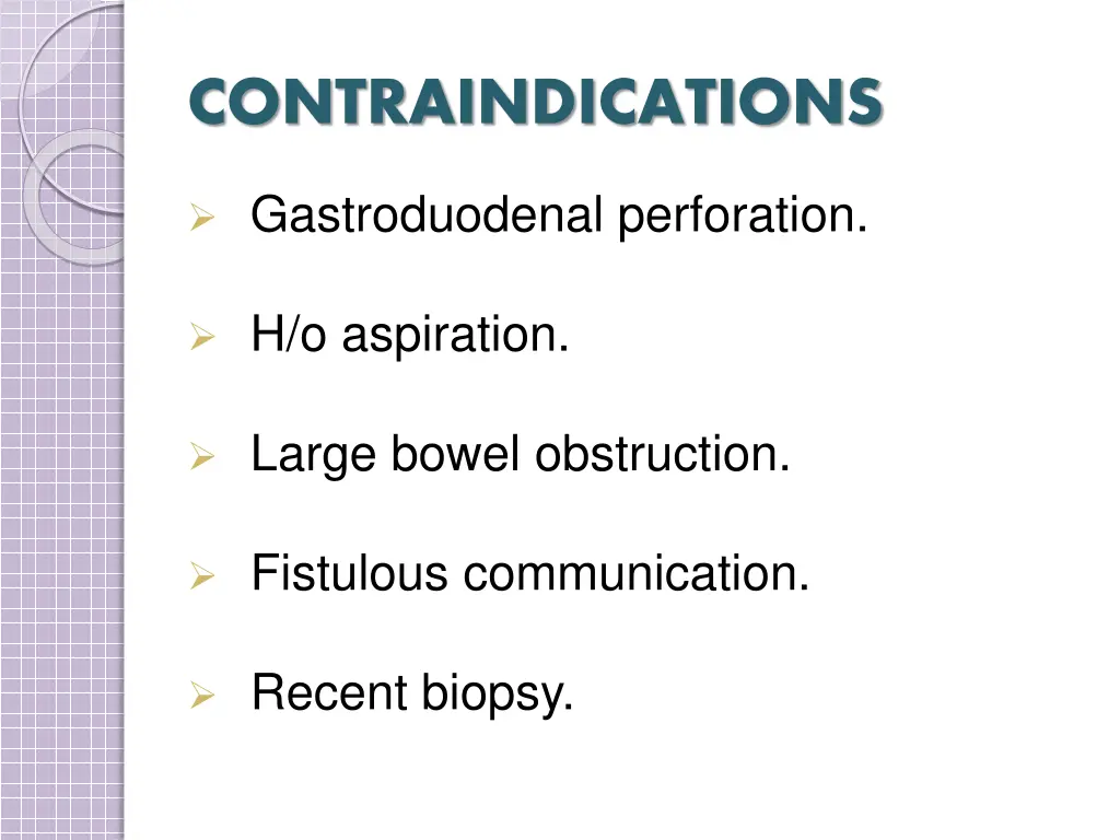 contraindications