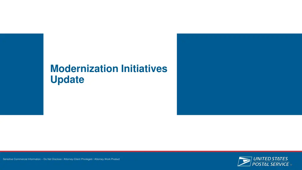 modernization initiatives update