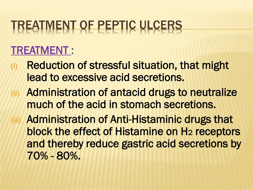 treatment of peptic ulcers