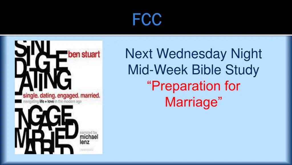 next wednesday night mid week bible study