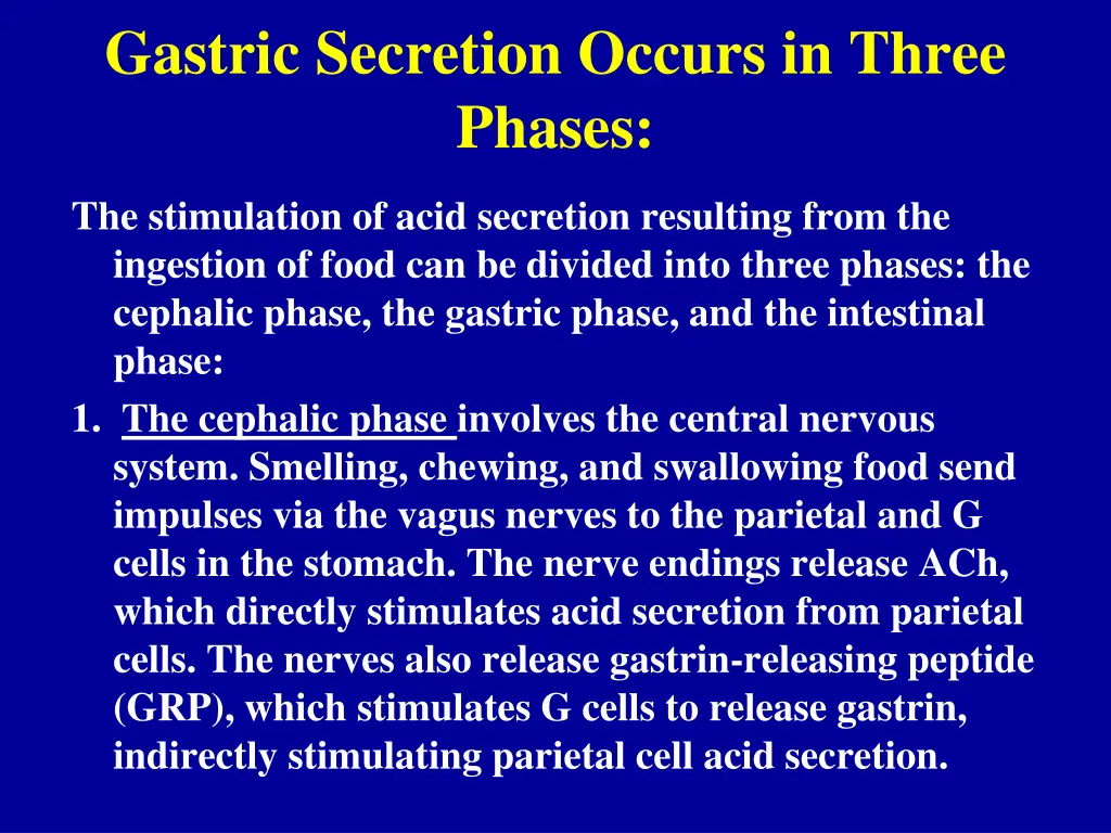 gastric secretion occurs in three phases