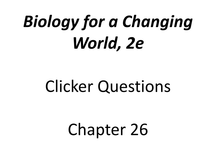 biology for a changing world 2e