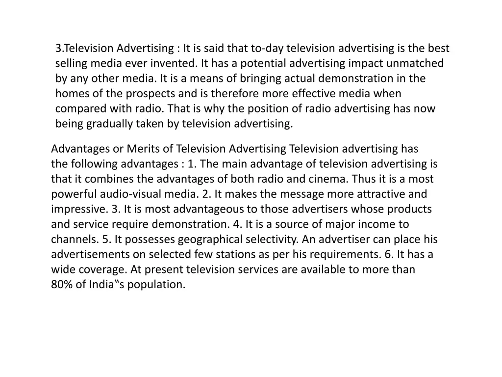 3 television advertising it is said that