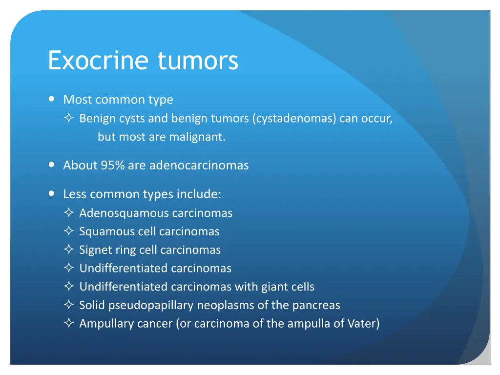 exocrine tumors