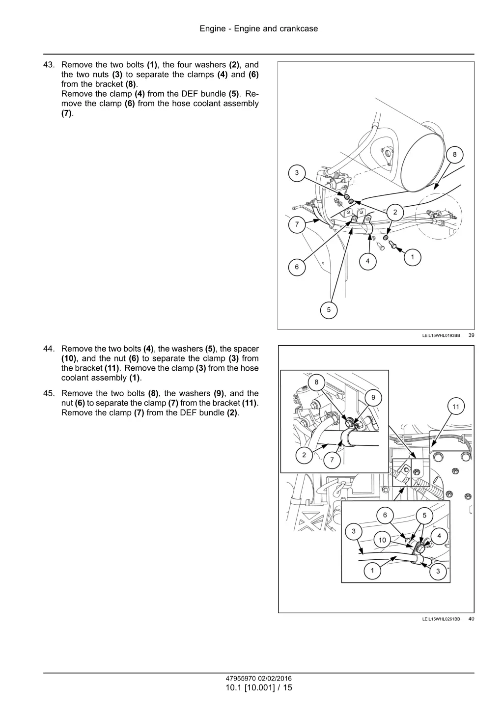 engine engine and crankcase 12