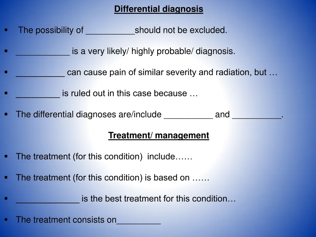 differential diagnosis